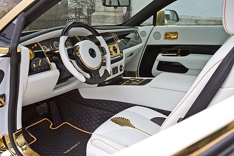 interior, Wraith Palm Edition 999, Mansory Rolls-Royce Wraith, Geneva Auto Show 2016, HD wallpaper HD wallpaper