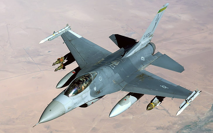 samolot, General Dynamics F-16 Fighting Falcon, wojsko, samoloty wojskowe, samoloty, Tapety HD