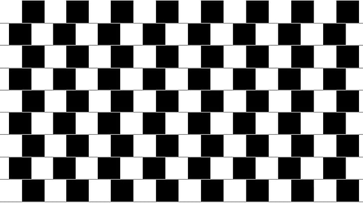 Ilusão, branco e preto tabuleiro de xadrez, ilusão, mente, truque, 3d e abstrato, HD papel de parede