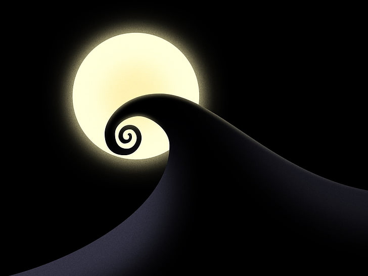 The Nightmare Before Christmas, Moon, movies, animated movies, HD wallpaper