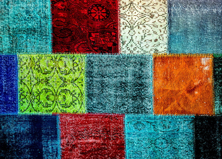 multicolored checkered wallpaper, background, texture, fabric, HD wallpaper