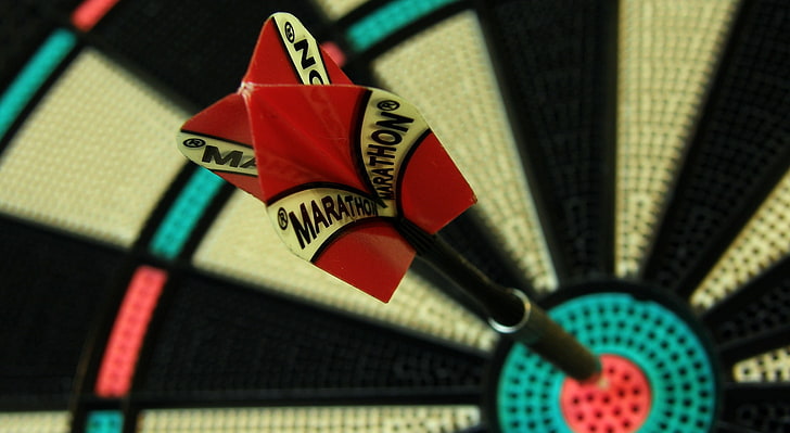 Darts, black and red dartpin, Games, Other Games, Macro, Darts, Target, Bullseye, Centre, HD wallpaper
