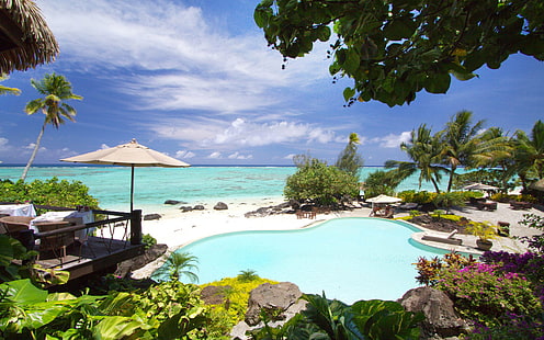 Pacific Resort Aitutaki Cook Islands South Pacific Ocean Wallpaper Hd 3840×2400, HD wallpaper HD wallpaper