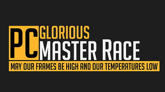 PC Glorious Master Race текст, PC Master Race, компьютерные игры, HD обои HD wallpaper