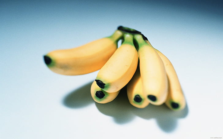 Банани в едър план, банани, плодове, жълто, HD тапет