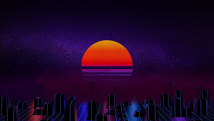 The sun, Music, Star, Background, 80s, Neon, 80's, Synth, Retrowave, Synthwave, New Retro Wave, Futuresynth, Sintav, Retrouve, Outrun, HD wallpaper