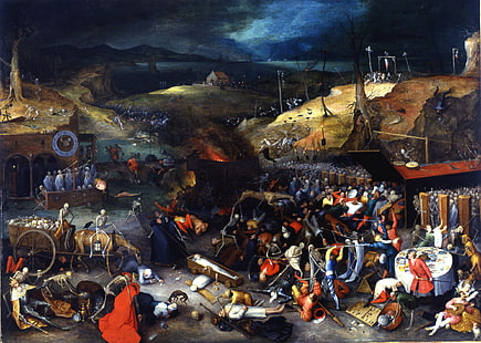 malarstwo katastroficzne, muzyka, złoto, pułapka, zwłoki, szkielety, malarstwo, trumny, tryktrak, obraz. triumf śmierci, triumf śmierci, zaraza, Pieter Bruegel, Tapety HD HD wallpaper