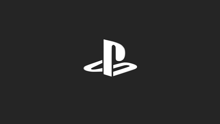 Logo Sony PlayStation, PlayStation, gry wideo, minimalizm, Tapety HD