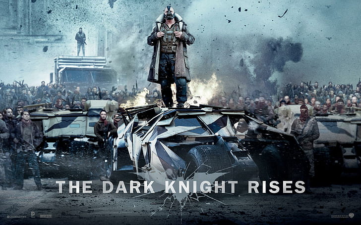 Bane in The Dark Knight Rises, плакат с тёмным рыцарем, The Dark, рыцарь, восстания, Bane, фильмы, HD обои