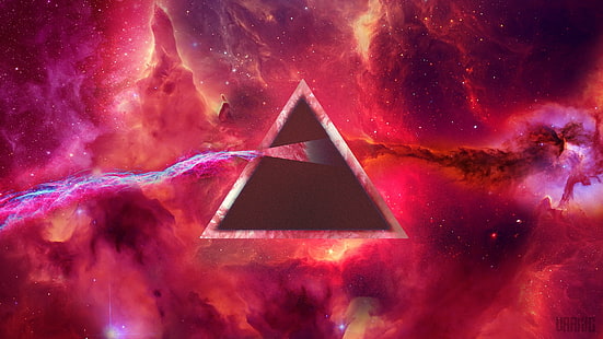 lukisan ungu dan pink, Pink Floyd, Sisi Gelap Bulan, Nebulosa Roseta, Andromeda, gitar, rock klasik, Wallpaper HD HD wallpaper