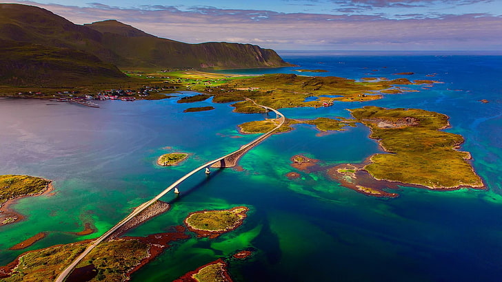 Lofoten Islands Bridge-Nature HD Wallpaper, HD тапет