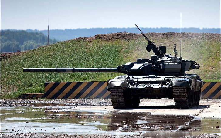 دبابة حربية رمادية ، دبابة ، T-90 ، مركبة ، عسكرية، خلفية HD