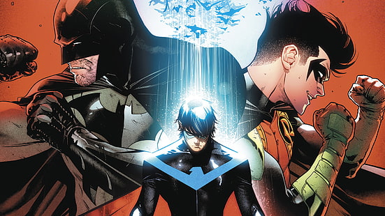 Бэтмен, DC Comics, Nightwing, Робин (DC Comics), HD обои HD wallpaper