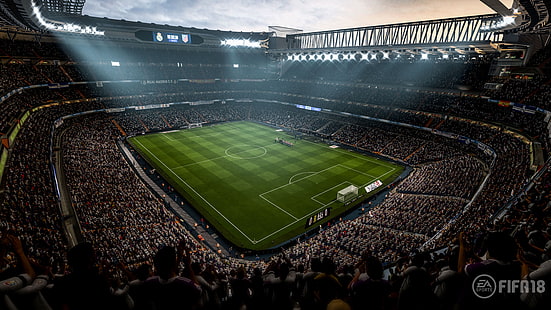 FIFA 18 Soccer Video Game Stadium 4K 8K, Игра, видео, Стадион, Футбол, FIFA, HD тапет HD wallpaper
