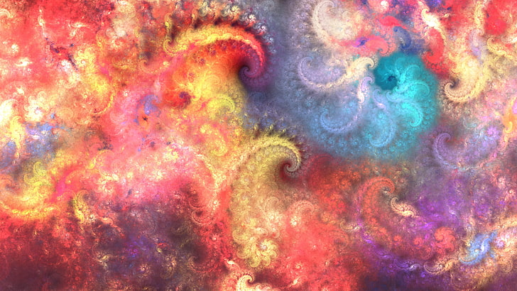 multicolored graphic wallpaper, fractal, background, pattern, color, HD wallpaper