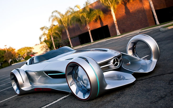 сребърен спортен автомобил Mercedes-Benz, автомобил, Mercedes-Benz, Silver Arrows, концептуални автомобили, HD тапет