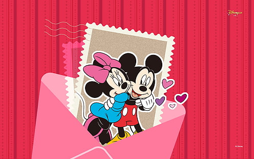 Mickey's Happy Times, mickey and minnie mouse postage, Mickey, Happy, Disney, วอลล์เปเปอร์ HD HD wallpaper