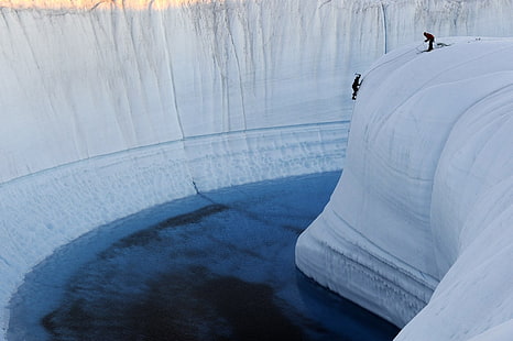 Arktyka, lód, śnieg, wspinaczka, Tapety HD HD wallpaper