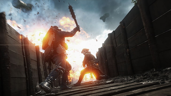 dois homens lutando papel de parede digital jogo, Battlefield 1, Battlefield, HD papel de parede