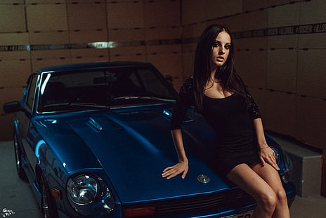 Alla Berger, women, model, car, HD wallpaper HD wallpaper