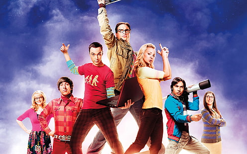 El póster del elenco de la serie de televisión The Big Bang Theory, The Big Bang Theory, divertido, sitcom, Fondo de pantalla HD HD wallpaper