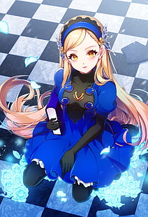 lavenza, shin megami tensei persona 5, blond, blaues kleid, anime, HD-Hintergrundbild HD wallpaper