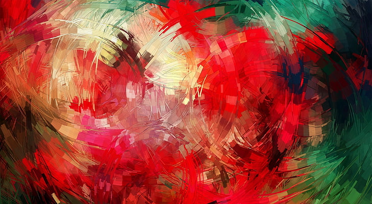Abstract Swirl Design, pintura multicolorida, Artístico, Abstrato, colorido, digital, colorido, redemoinho, verde, vermelho, HD papel de parede