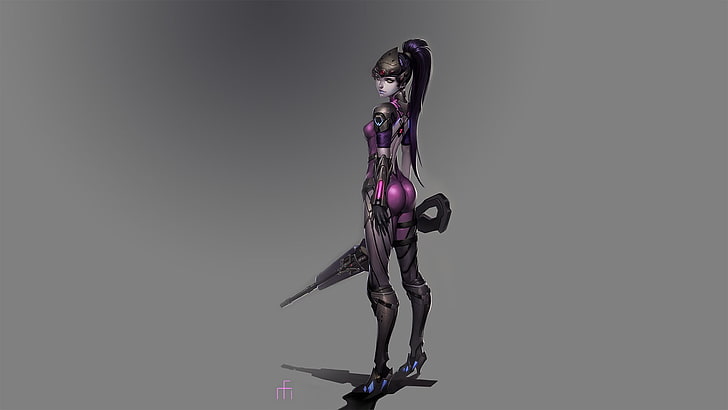 female anime character, Overwatch, Widowmaker (Overwatch), HD wallpaper