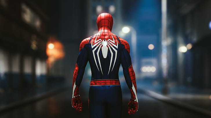 Spider-Man, laba-laba, video game, superhero, Marvel Comics, tampilan belakang, Wallpaper HD