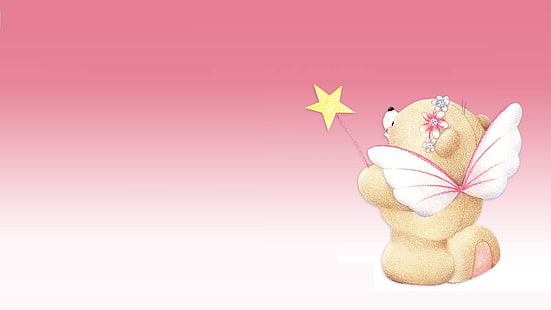 วันหยุดศิลปะหมีพวงหรีดดอกจันเด็ก Forever Friends Deckchair bear, วอลล์เปเปอร์ HD HD wallpaper