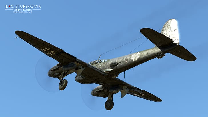 Me410, World War II, Messerschmitt 410, IL-2 Sturmovik, video games, HD wallpaper