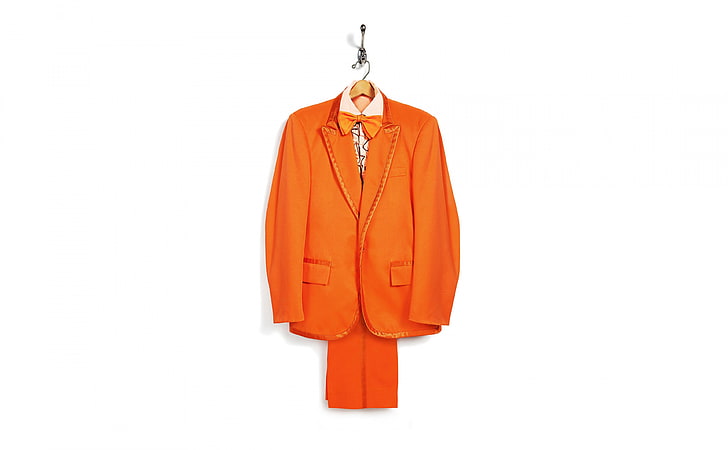 Dumb and Dumber To 2014 film, orange peaked lapel blazer and pants, Movies, Other Movies, Orange, White, Movie, Film, Suit, comedy, 2014, Dumb and Dumber To, Jim Carrey, Jeff Daniels, Laurie Holden, Kathleen Turner, orange kostym, HD tapet