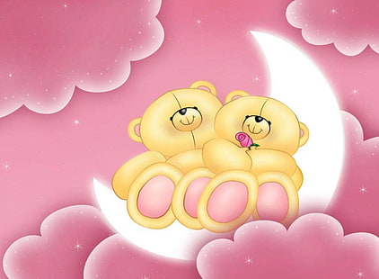 cute, doll, teddy bear, valentine, HD wallpaper HD wallpaper