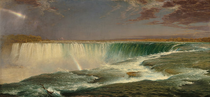 Frederic Edwin Church, Landschaft, Malerei, klassische Kunst, Wasserfall, Palmen, traditionelle Kunst, HD-Hintergrundbild HD wallpaper