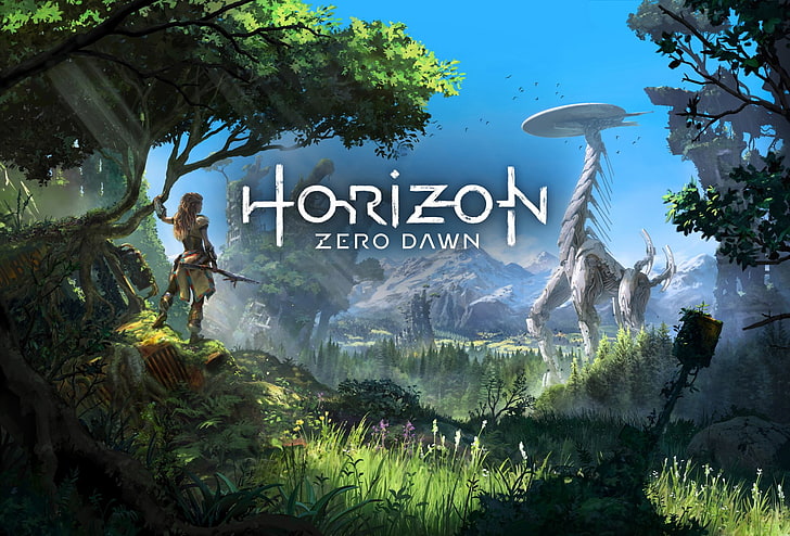Обложка игры Horizon Zero Dawn, Видеоигра, Horizon Zero Dawn, Aloy (Горизонт Zero Dawn), HD обои