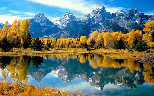 Гранд тетон Национальный парк Осень Великий Вайоминг 2560 × 1600, HD обои HD wallpaper