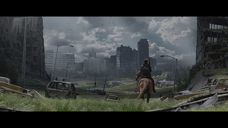 The Last of Us 2, The Last of Us, video game, PlayStation 4, apokaliptik, Naughty Dog, karya seni, kota, Wallpaper HD