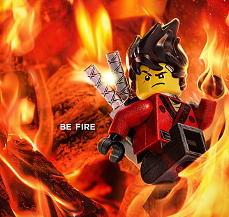 Lego Ninjago dijital duvar kağıdı, Kai, Lego Ninjago Filmi, Ateş Olmak, Animasyon, 2017, HD masaüstü duvar kağıdı HD wallpaper