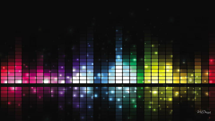 Colors Of Music, lights, beat, musical, color, rays, refection, beats, bright, sparkle, measure, abstract, colorful, HD wallpaper