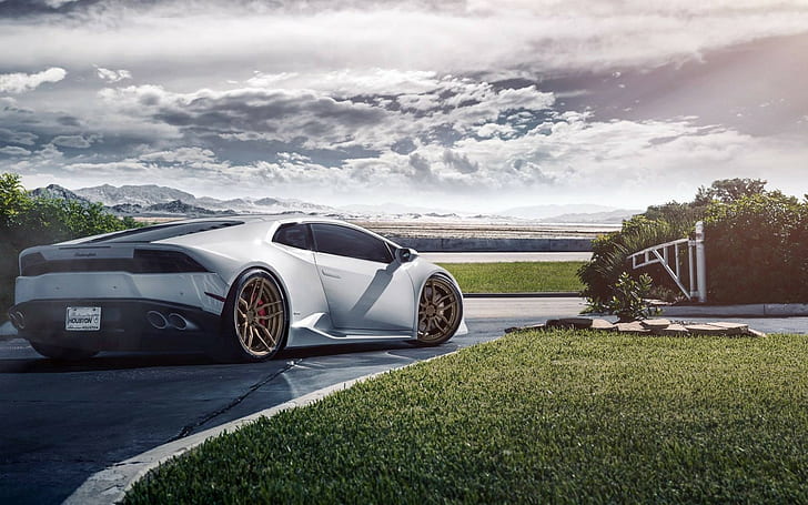 Lamborghini, Huracan, Lp640-4, Weiß, Seitenansicht, HD-Hintergrundbild