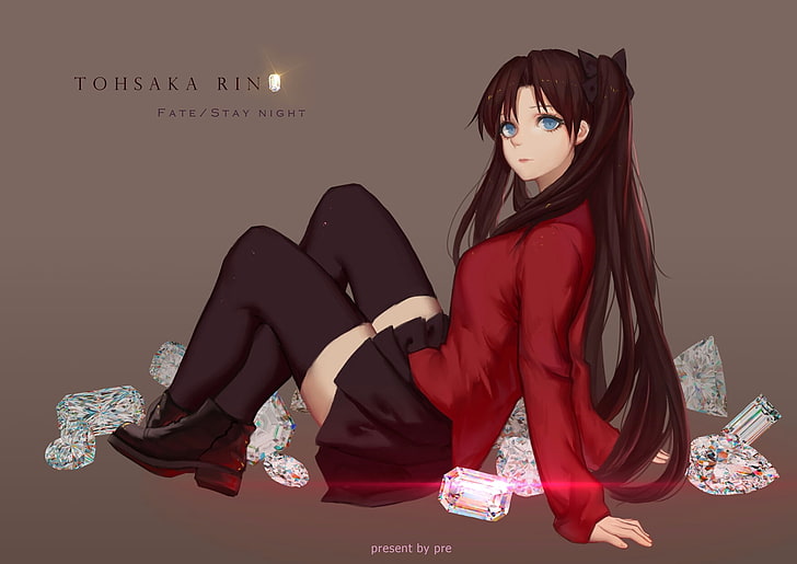 Fate Series, Fate / Stay Night: Unlimited Blade Works, Fate / Stay Night, animeflickor, Tohsaka Rin, HD tapet