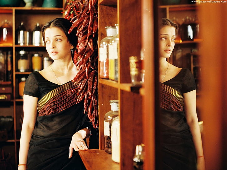 Aishwarya rai homely saree HD, selebriti, aishwarya, rai, saree, jelek, Wallpaper HD