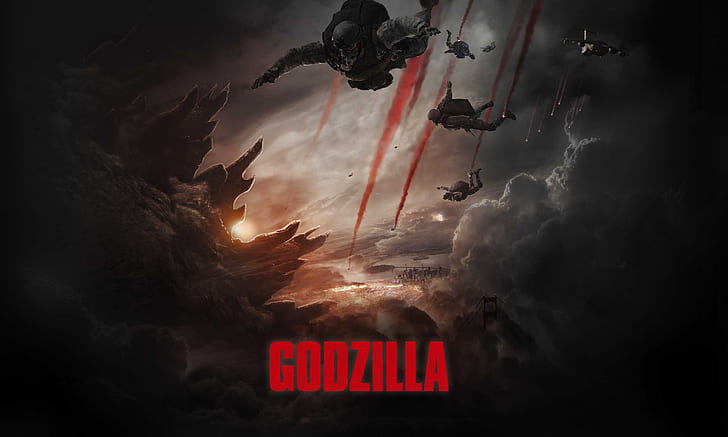 godzilla 2014, monster, film, Wallpaper HD
