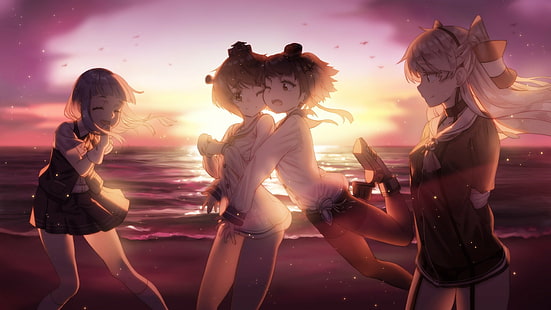 Anime, Kantai-Sammlung, Amatsukaze (Kancolle), Hatsukaze (Kancolle), Tokitsukaze (Kancolle), Yukikaze (Kancolle), HD-Hintergrundbild HD wallpaper