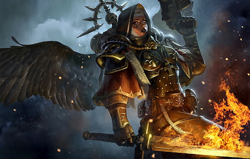 Warhammer 40.000, Schwestern der Schlacht, Feuer, Jianing Hu, HD-Hintergrundbild HD wallpaper