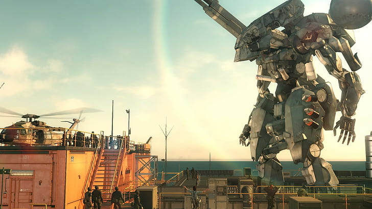 illustrazione di robot grigio, Metal Gear Solid V: The Phantom Pain, Metal Gear Solid, Sfondo HD