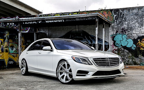 Mercedes-Benz, S-Klasse, W222, weiße Mercedes-Limousine, Mercedes-Benz, S-Klasse, W222, HD-Hintergrundbild HD wallpaper