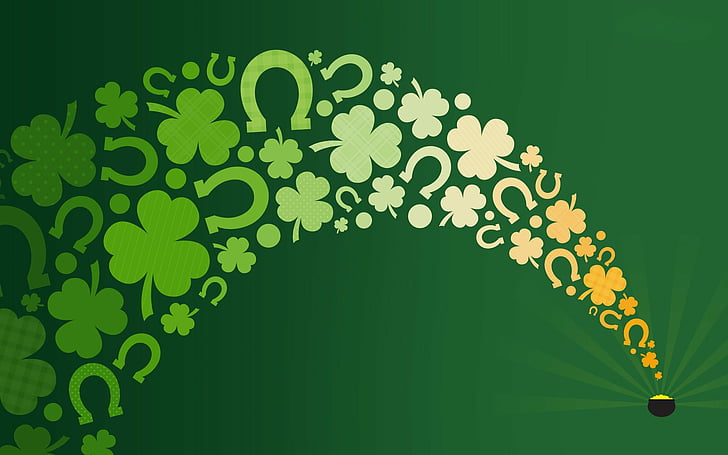 Holiday, St. Patrick's Day, Green, Shamrocks, HD wallpaper