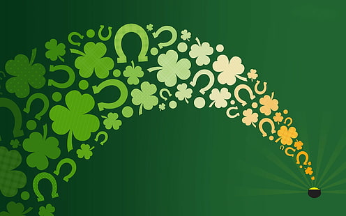 Holiday, St. Patrick's Day, Green, Shamrocks, HD tapet HD wallpaper