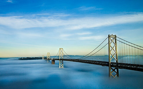 جسر خليج سان فرانسيسكو أوكلاند ، سان فرانسيسكو ، مناظر طبيعية، خلفية HD HD wallpaper